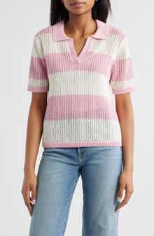 Skye Stripe Crochet Polo