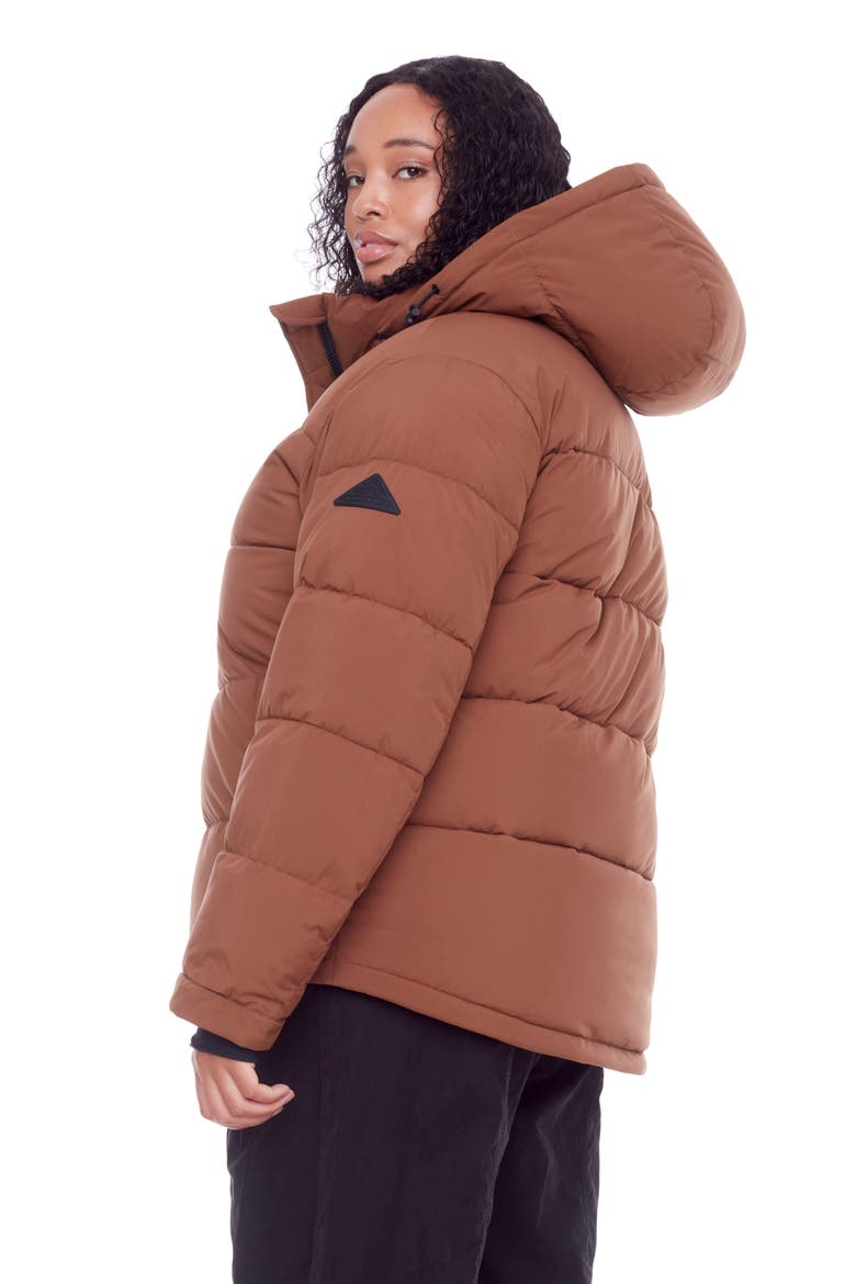 FORILLON PLUS SIZE - Vegan Down Short Quilted Puffer Jacket, Alternate, color, MAPLE