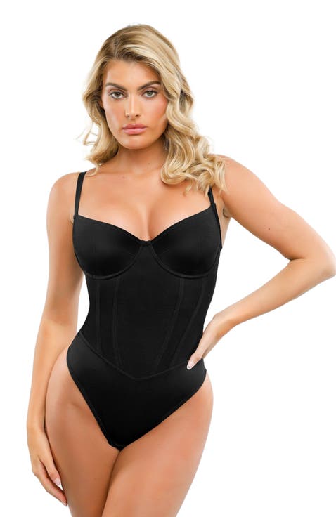 Shapewear Tummy Control Corset Thong Bodysuit