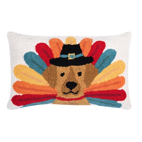 Pilgrim Turkey Pets Hooked Pillows
