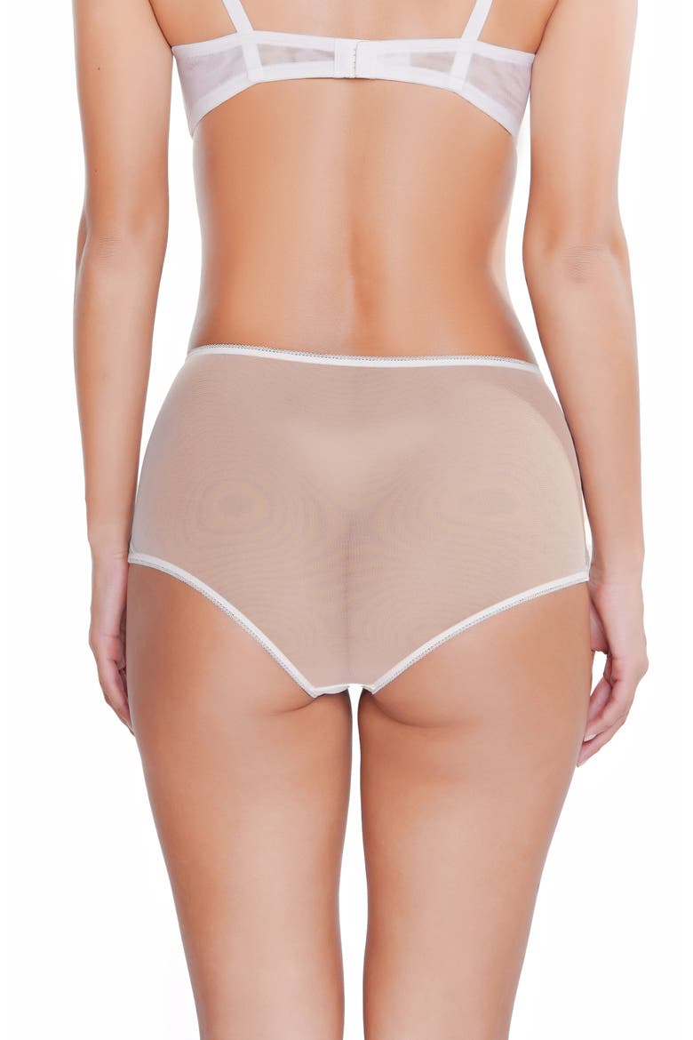 Amoureuse High Waist Embroidered Lace Briefs, Alternate, color, WHITE