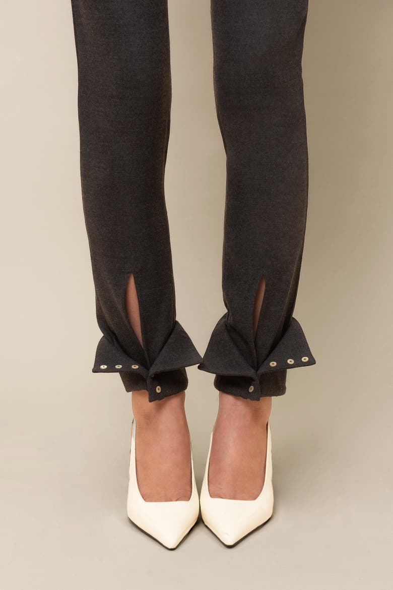 Cora Slim-Fitted Elegant Twill Trouser, Alternate, color, Charcoal