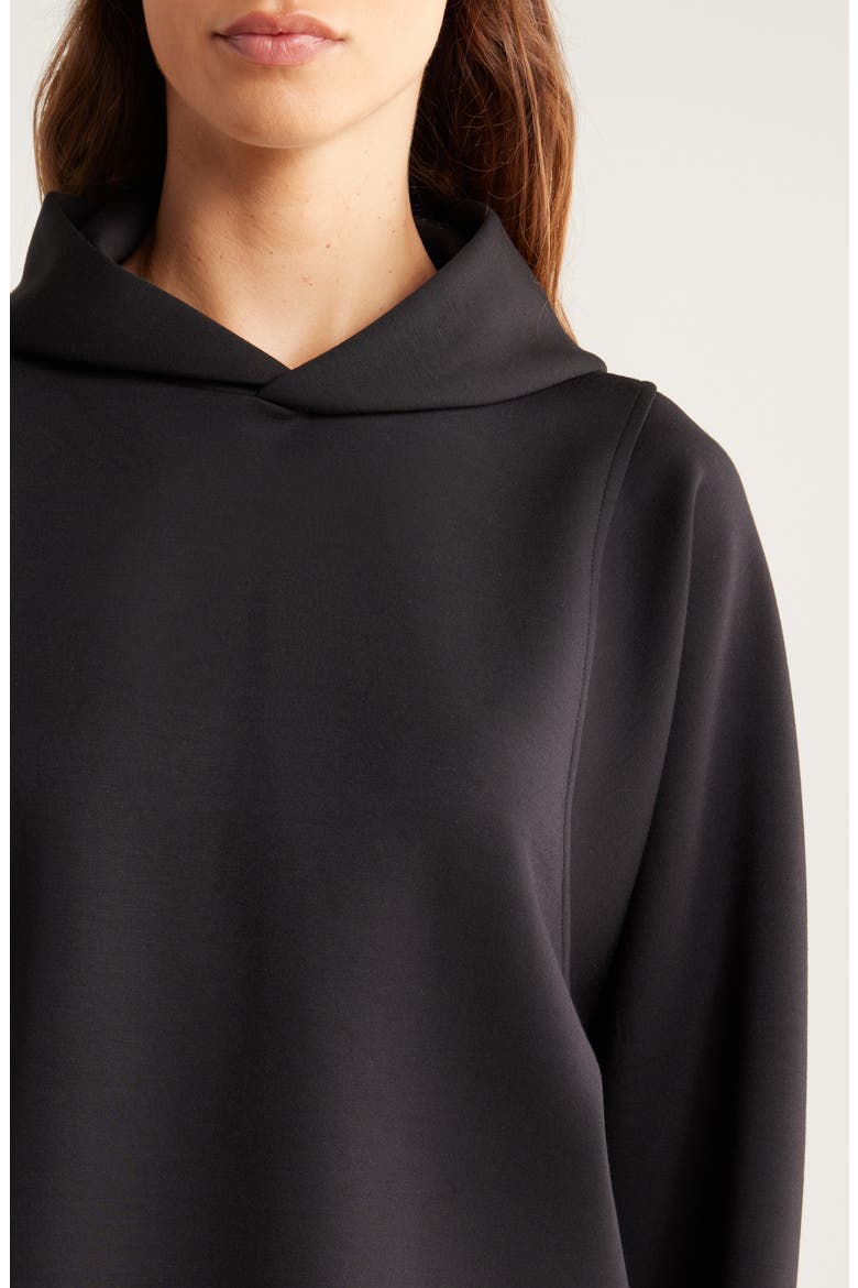 Luxe Boxy Hoodie, Alternate, color, BLACK