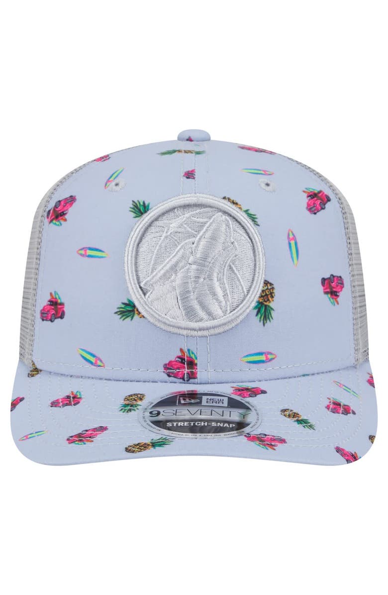 New Era Men's New Era Light Blue/Gray Minnesota Timberwolves Adventure Aloha Pattern 9SEVENTY Stretch-Snap Hat, Alternate, color, 