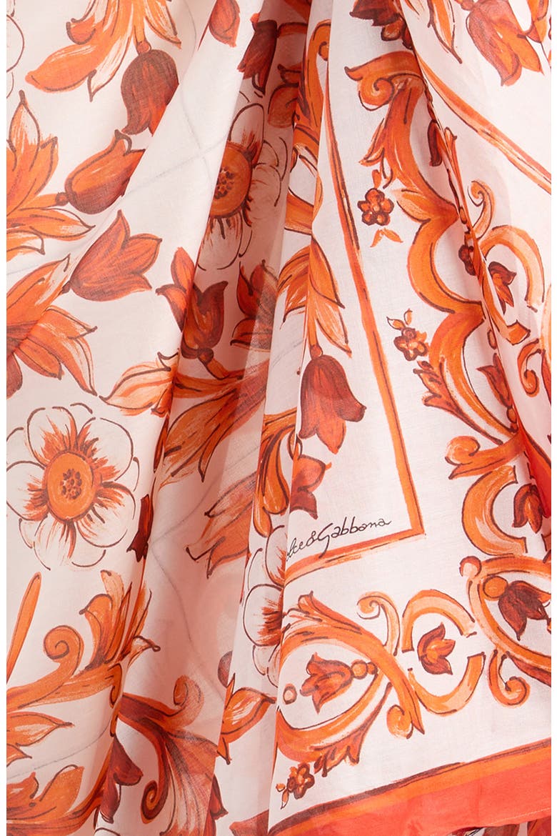Batista Majolica Print Silk Sarong, Alternate, color, MAJOLICA ORANGE