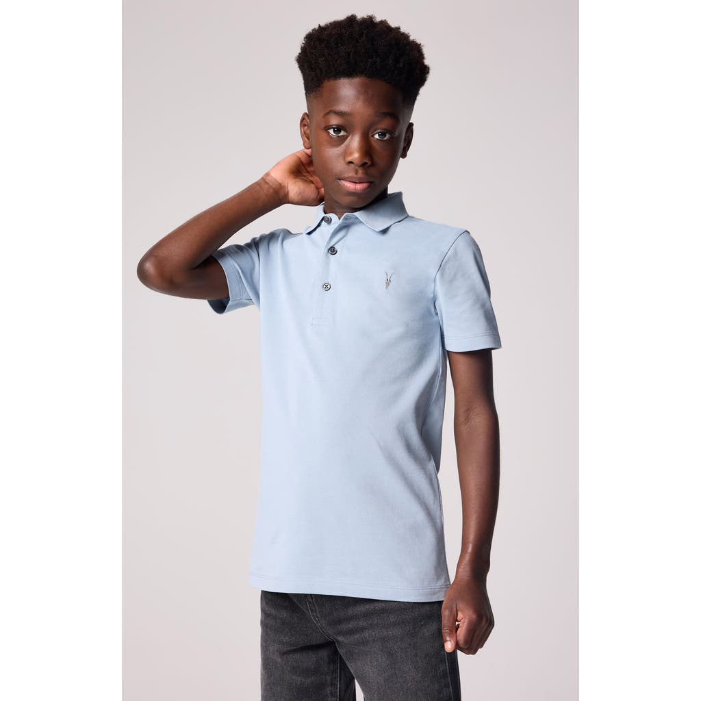 Smallsaints By Allsaints Kids' Ramskull Embroidered Piqué Polo In Blue