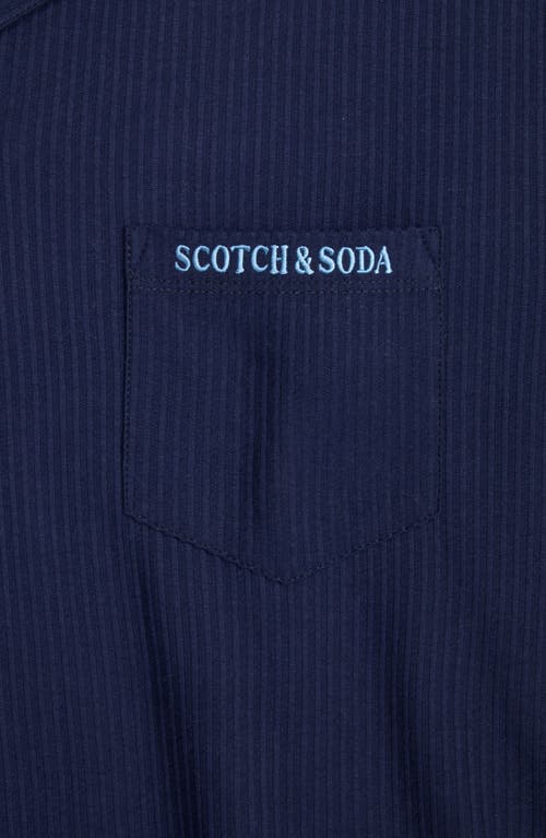 Scotch & Soda Johnny Collar Pocket Polo In Blue