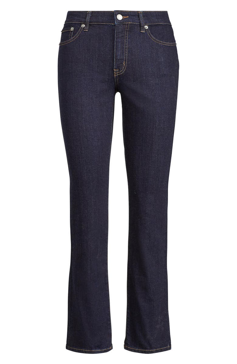 Lauren Ralph Lauren Mid Rise Straight Jeans, Alternate, color, Dark Rinse Wash Denim