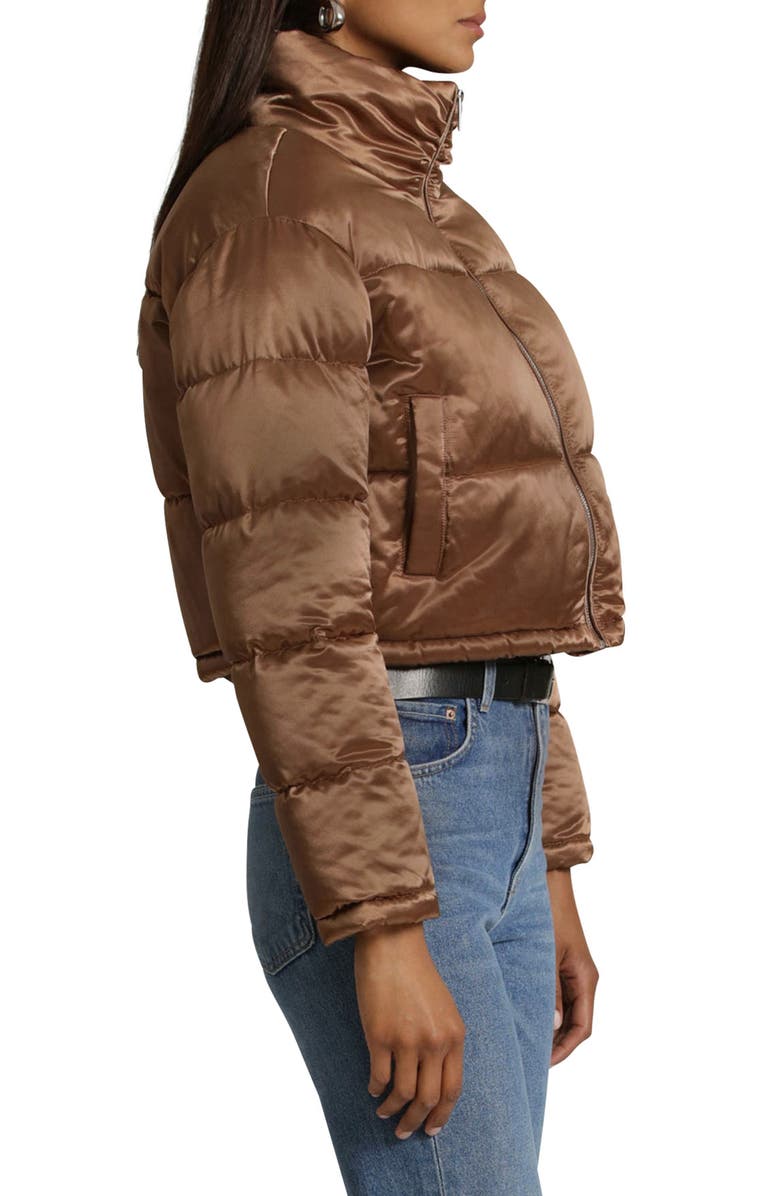 Avec Les Filles Quilted Satin Crop Puffer Jacket, Alternate, color, 