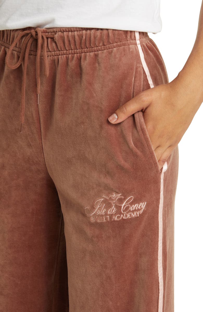 CONEY ISLAND PICNIC Ballet Academy Velour Track Pants, Alternate, color, 