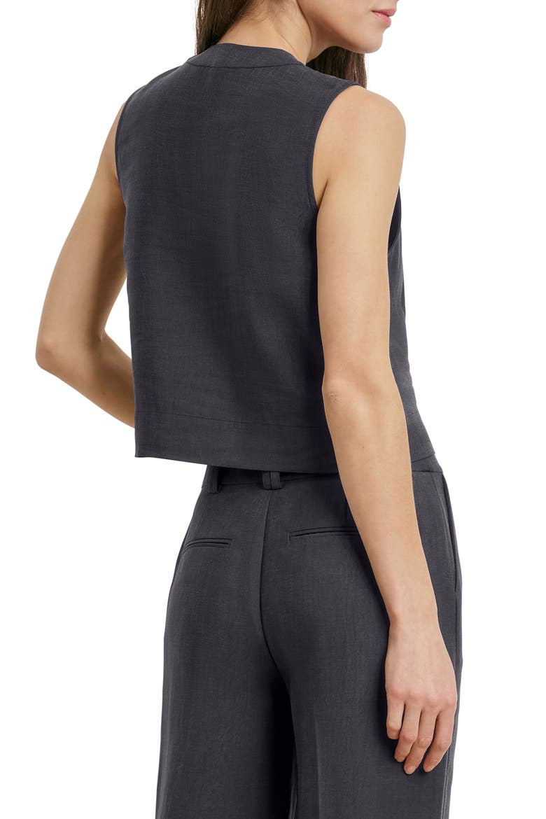 The Fine Line Pinstripe Button-Up Top, Alternate, color, NAVY