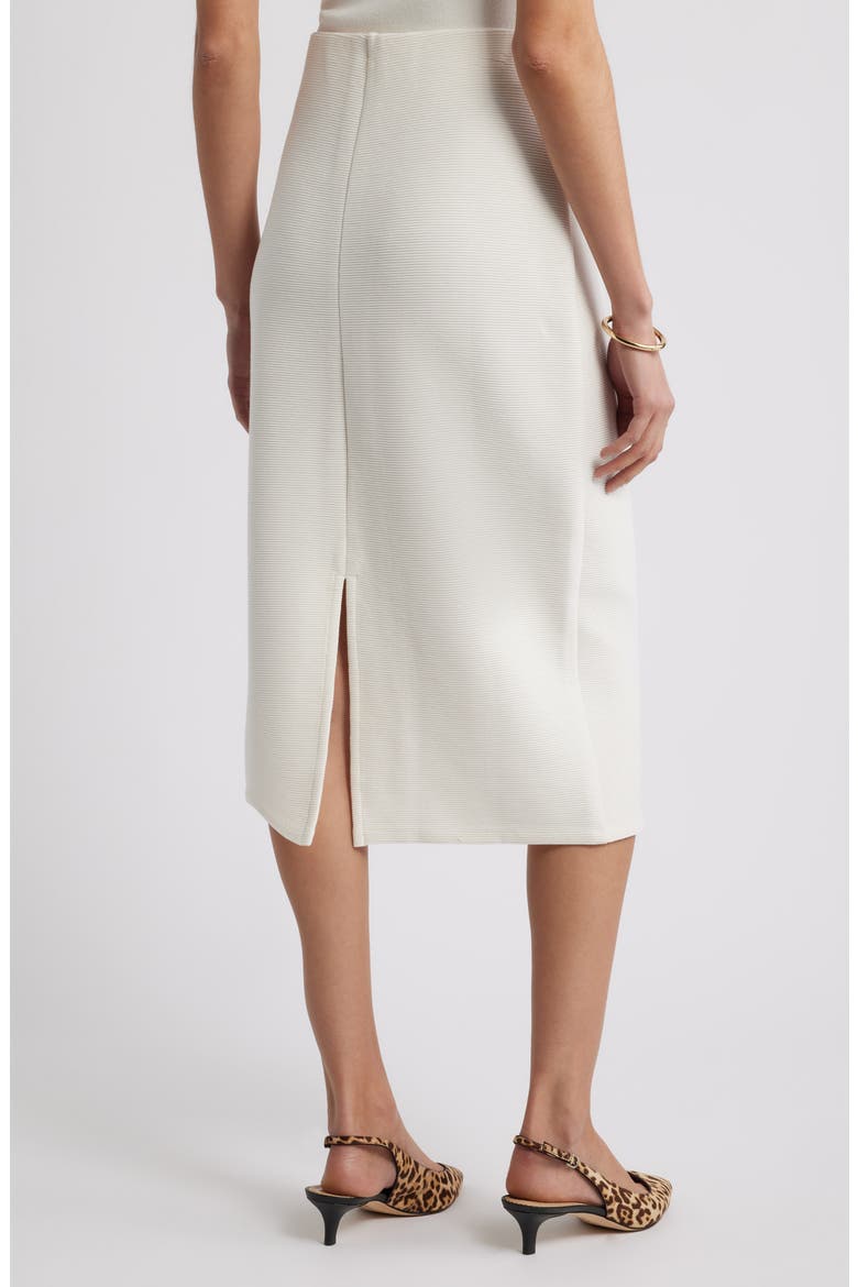 Ottoman Knit Midi Skirt, Alternate, color, WHITE HOT