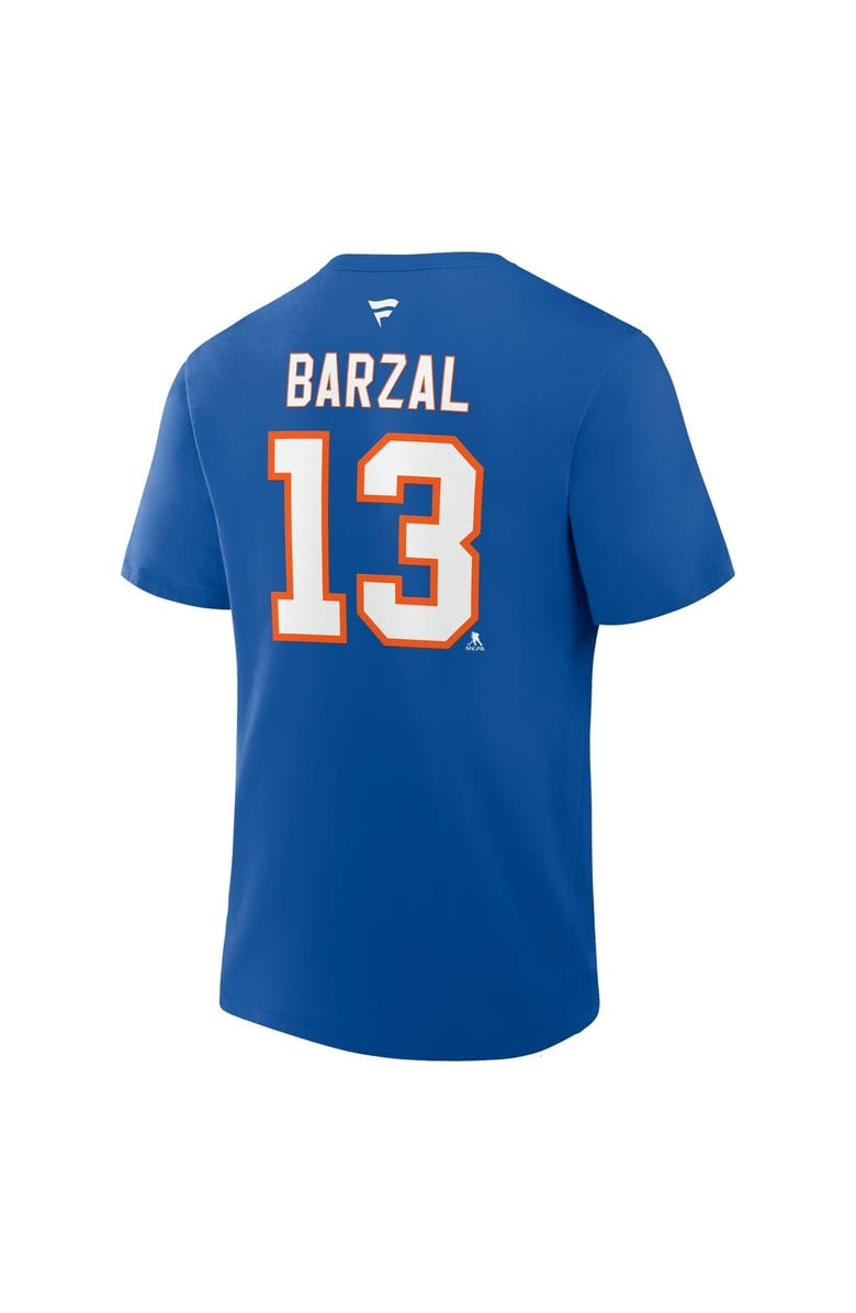 FANATICS Men's Fanatics Mathew Barzal Royal New York Islanders Authentic Stack Name & Number T-Shirt, Alternate, color, Royal