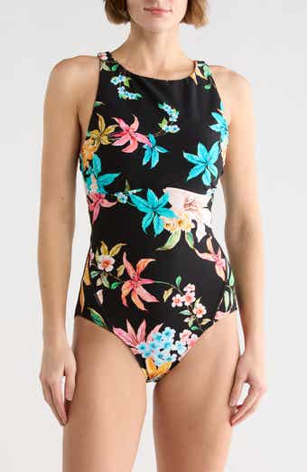 JANTZEN Garden Party High Line One-Piece Swimsuit