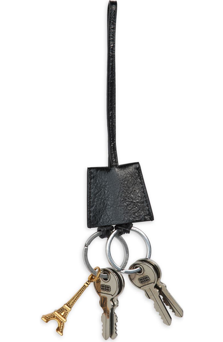 Balenciaga Le City Eiffel Bag Charm, Main, color, Black