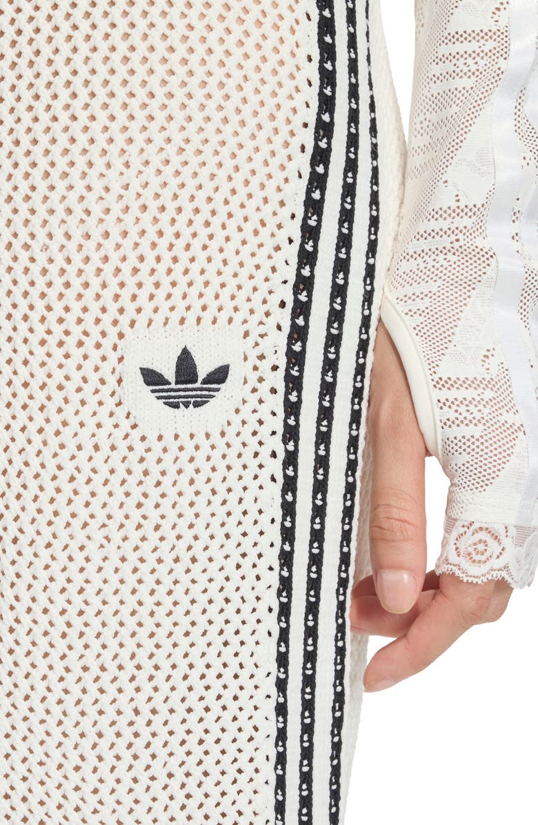 adidas Originals Firebird Open Knit Track Pants, Alternate, color, Off White