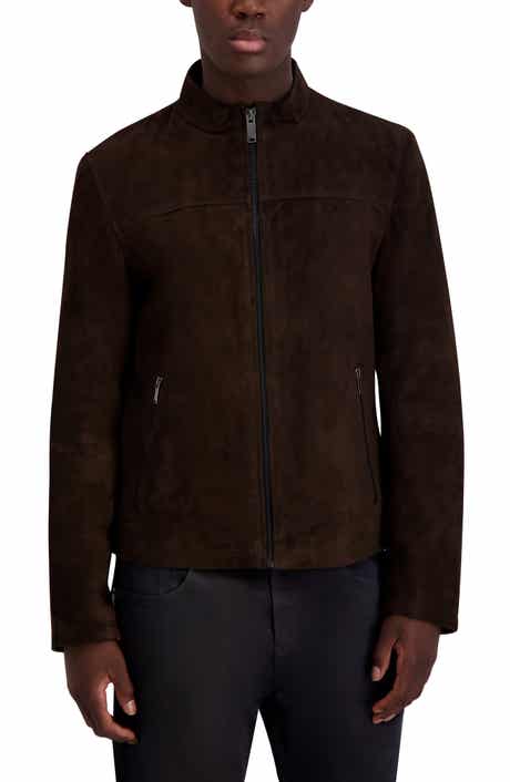 KARL LAGERFELD Suede Zip Jacket