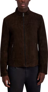 KARL LAGERFELD Suede Zip Jacket