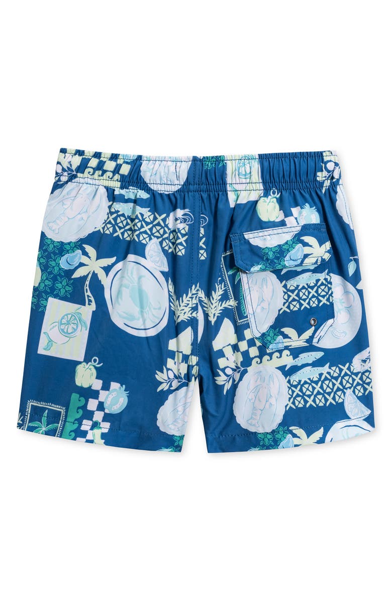 Vintage Summer Kids' 4-Way Stretch Volley Swim Shorts, Alternate, color, Blue