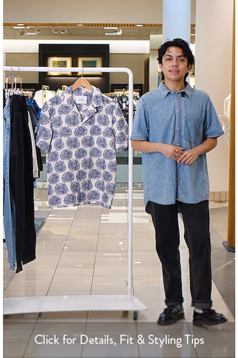 Dahlia Floral Jacquard Cotton & Linen Blend Camp Shirt video