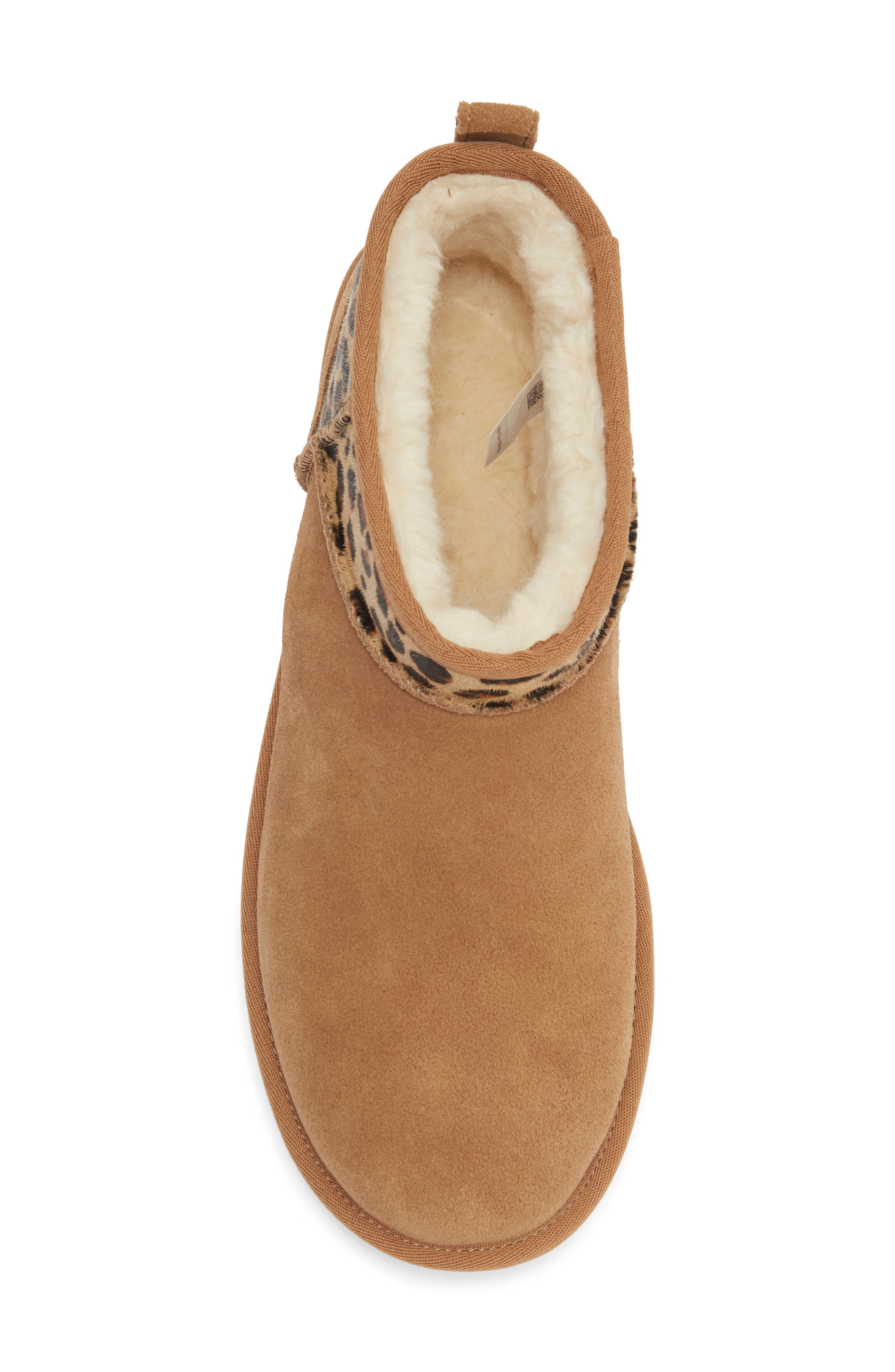 Classic Ultra Mini Wild Leather Bootie, Alternate, color, CHESTNUT