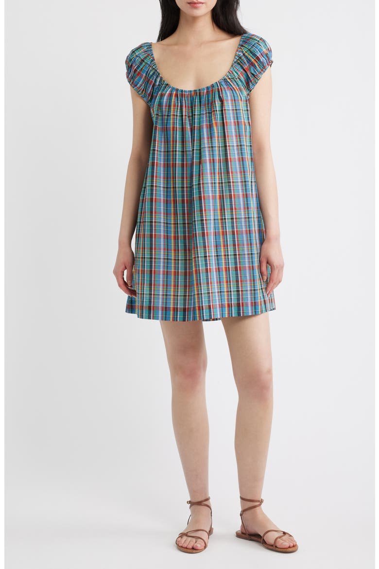 Fay Cotton Minidress, Main, color, ALDERBROOK PLAID