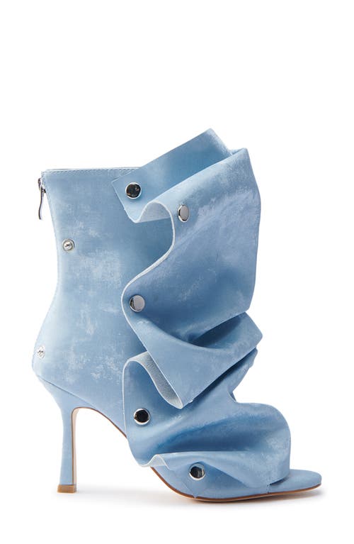 Azalea Wang Birdsong Open Toe Denim Bootie In Blue