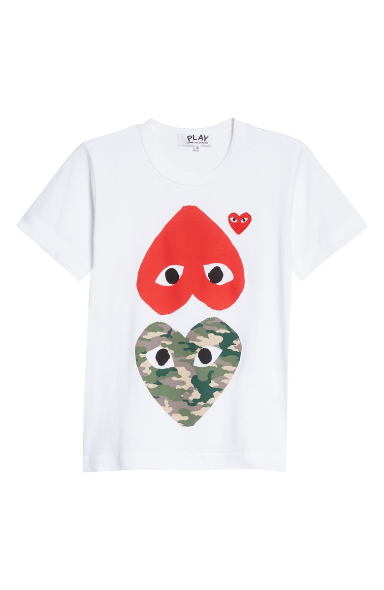 Comme des Garçons PLAY Camo Heart Graphic Tee, Alternate, color, 