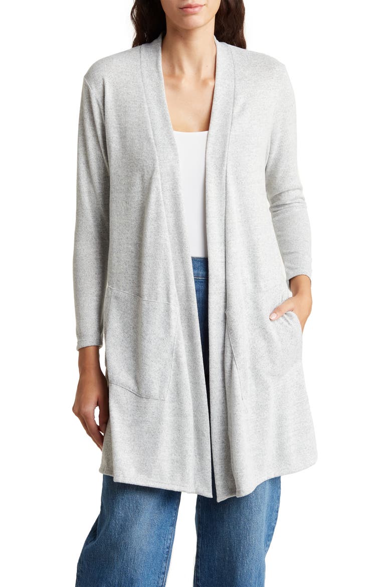 Longline Cardigan, Main, color, GREY