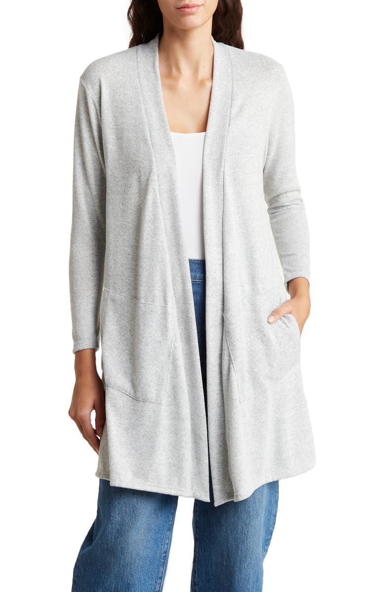 Forgotten Grace Longline Cardigan, Main, color, Grey