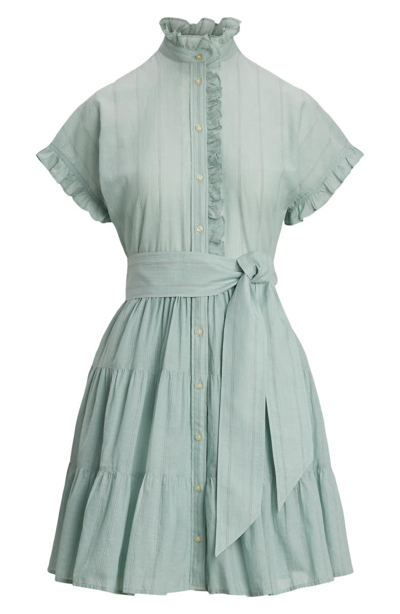 Lauren Ralph Lauren Ruffle Trim Cotton Voile Shirtdress, Alternate, color, 