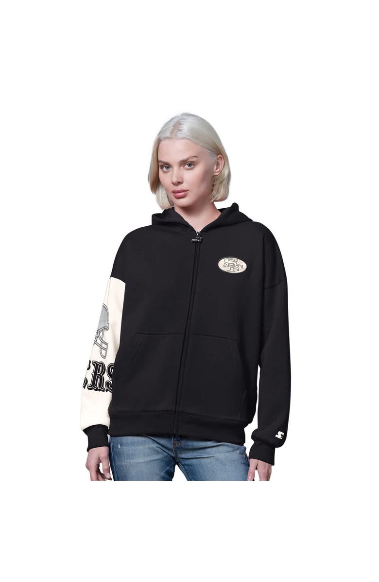 STARTER Women's Starter  Black San Francisco 49ers 4th Down Full-Zip Hoodie, Main, color, Black