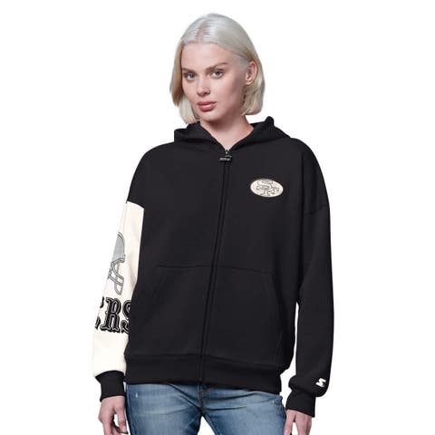 Women's Starter  Black San Francisco 49ers 4th Down Full-Zip Hoodie