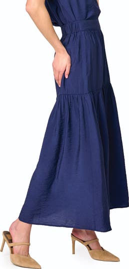 Playa Floral Tiered High Waist Maxi Skirt