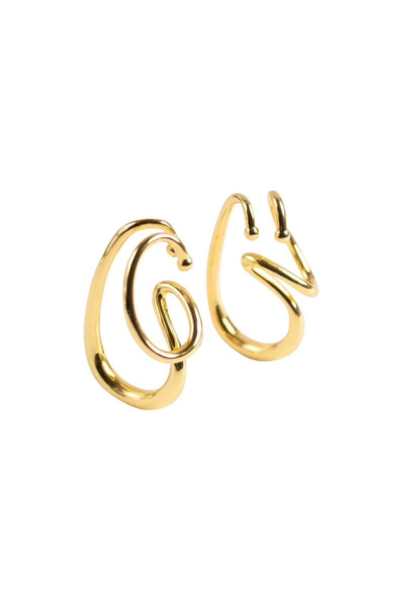 Outofoffice London Ear Cuff Gold Earring, Main, color, Gold