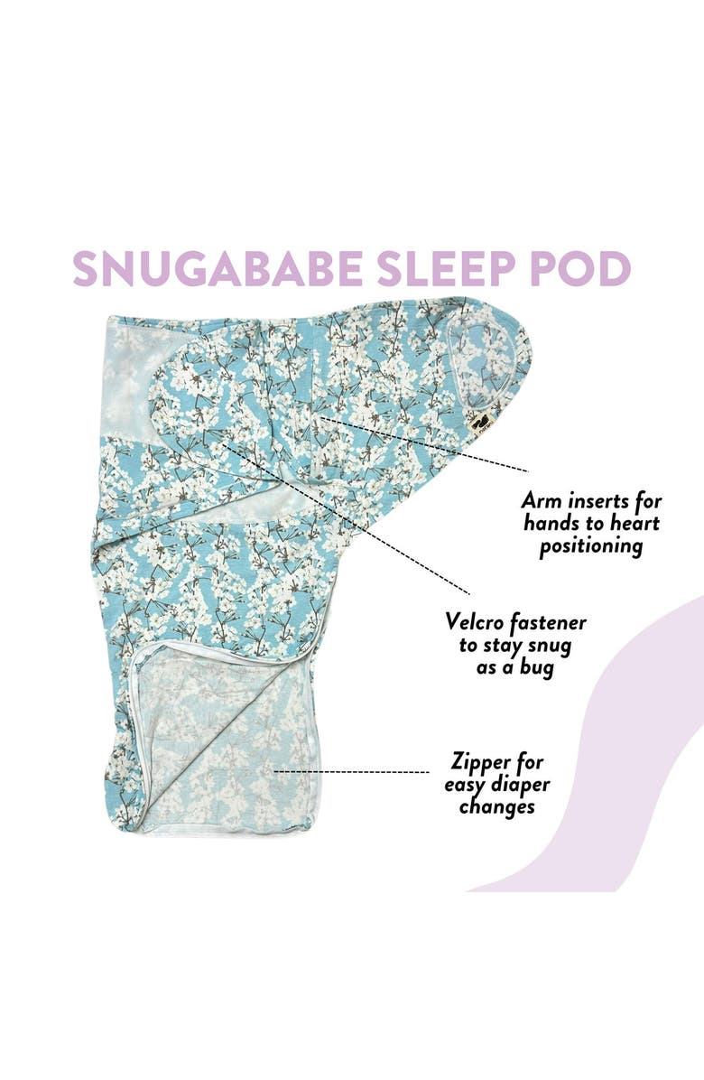 Norani Organic Snugababe Swaddle Sleep Pod with Arm Inserts, Alternate, color, Cherry Blossoms