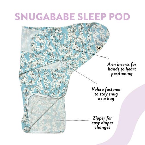 Norani Organic Snugababe Swaddle Sleep Pod With Arm Inserts In Cherry Blossoms