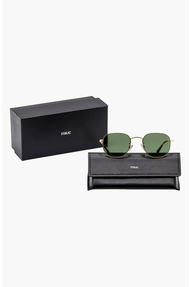 Nico Hexagonal German Stainless Steel Sunglasses, Alternate, color, Gold