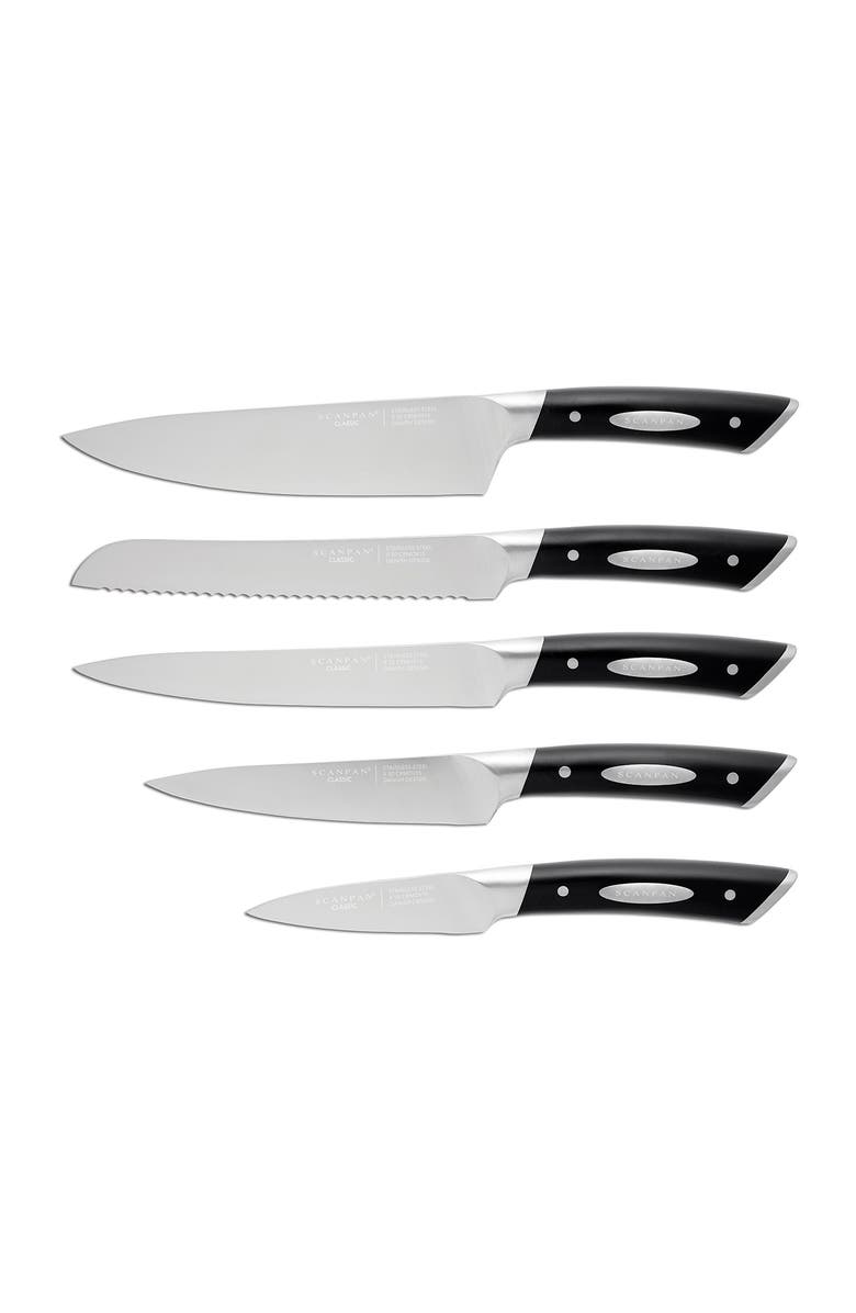Scanpan Classic 6-Piece Knife Block Set, Alternate, color, Black