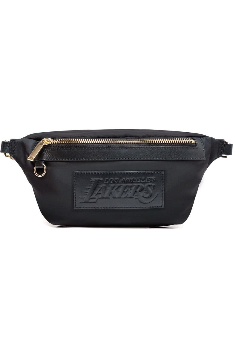 LUSSO Los Angeles Lakers Regan Fanny Pack, Main, color, Black
