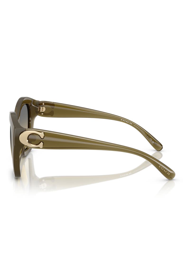 57mm Irregular Round Sunglasses, Alternate, color, MILKY OLIVE / GREY OLIVE