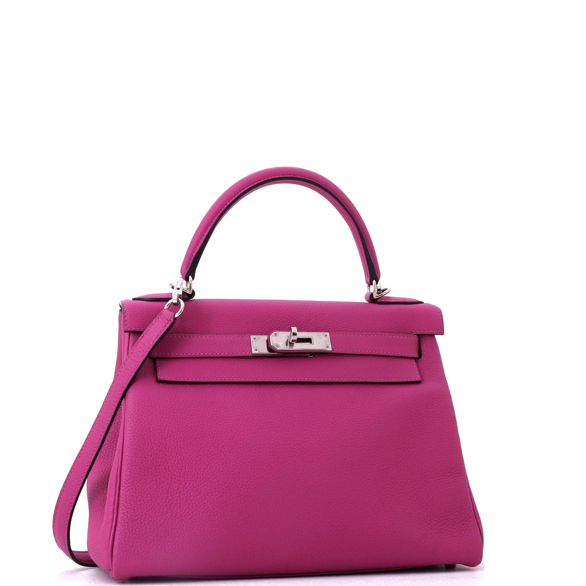 Pre-Owned Hermes Kelly Handbag Pink Togo with Palladium Hardware 28, Alternate, color, Rose Pourpre