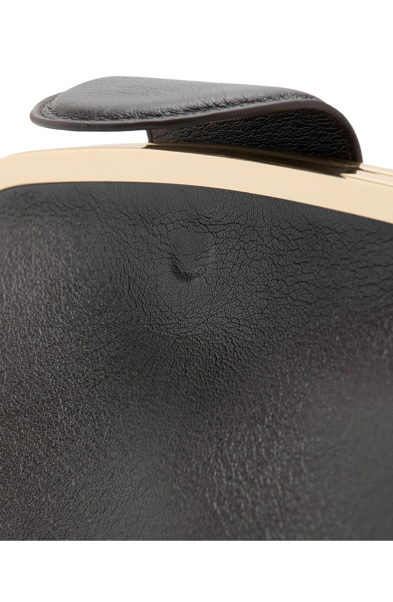 Large Faux Leather Frame Clutch, Alternate, color, CHOCOLATE