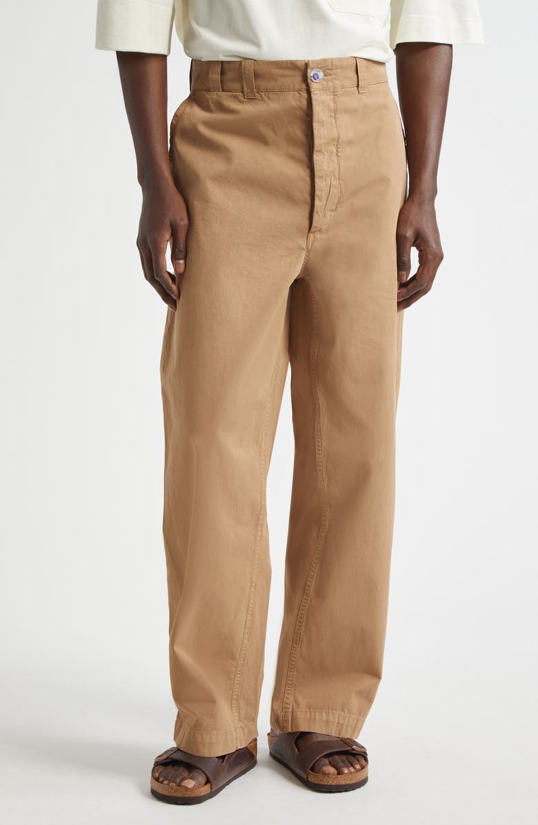 The Elder Statesman Silvano Norm Washed Cotton Pants, Main, color, Khaki