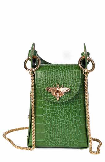 Anette Croc-Embossed Leather Crossbody Bag