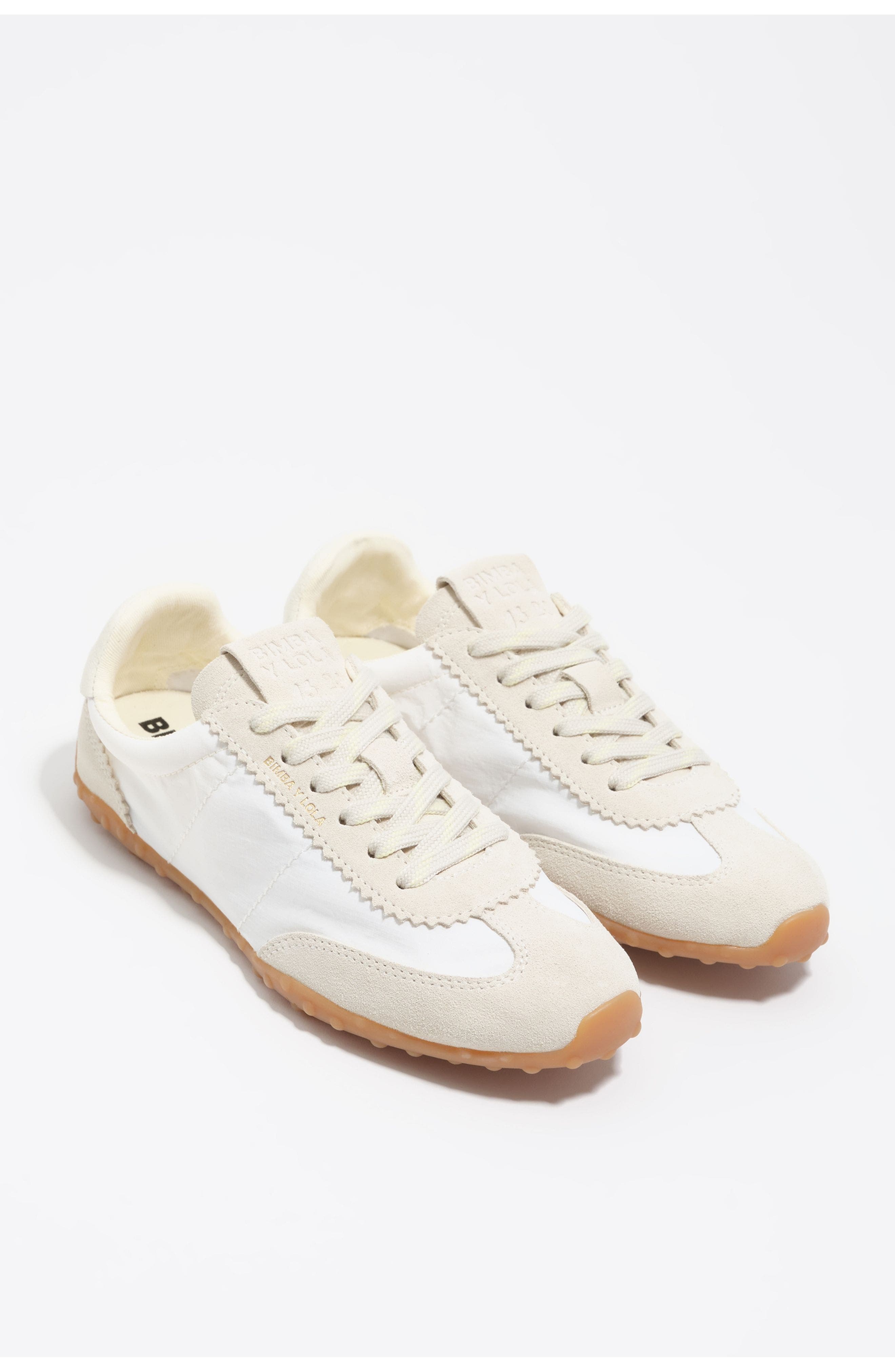 Bimba y Lola Suede Nylon 13 29 Sneaker, Alternate, color, Off White