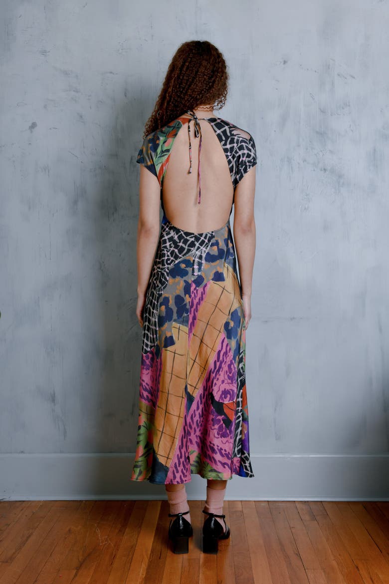 Cappella Open Back Midi Dress, Alternate, color, Chambers