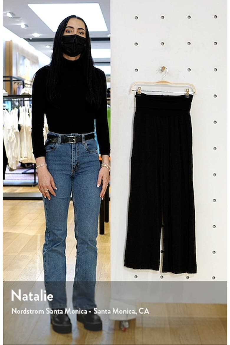 Foldover Waist Wide Leg Slub Jersey Pants video