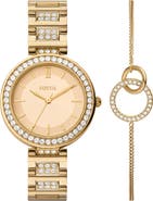 Fossil Karli Three-Hand Quartz Bracelet Watch & Bracelet Set
