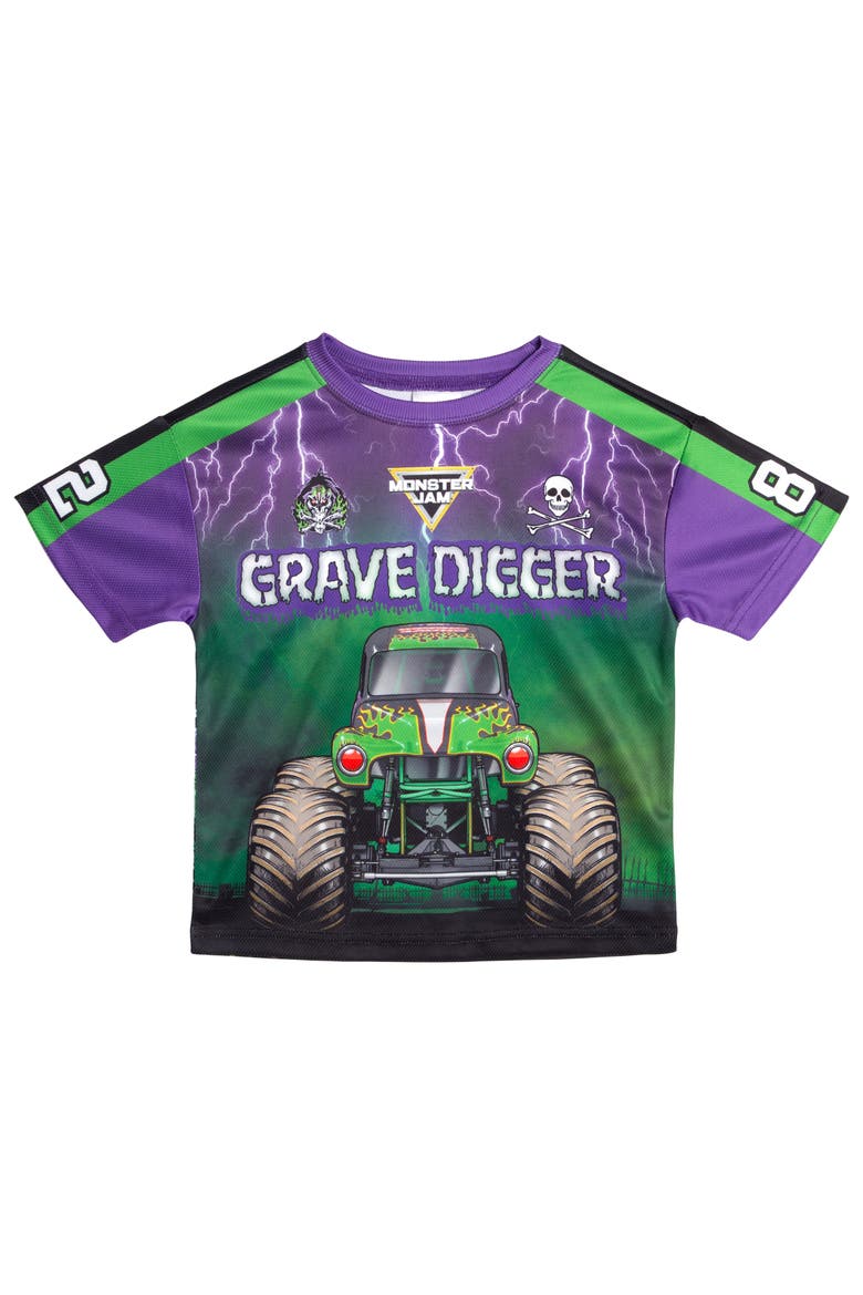 Grave Digger Athletic 2-Piece T-Shirt and Joggers Set, Alternate, color, Purple Grave Digger